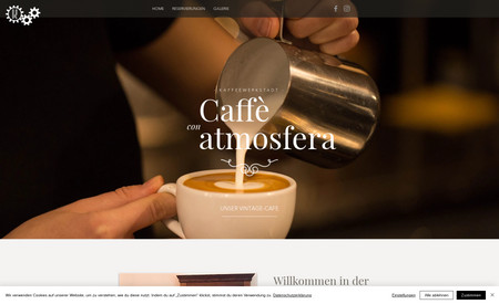 KaffeeWerkstadt: Die KaffeeWerkstadt ist das besondere Café in Klagenfurt, direkt im Zentrum, am Heuplatz, mit selbst geröstetem Kaffee. Das im Vintage-Stil gestaltete Ambiente lädt zum Verweilen ein, man vergisst die Zeit. Und all das bringt auch die von DMorpheus gestaltete Website zum Ausdruck.