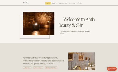 Amiabeauty: Brand Identity, Website Design and Build.