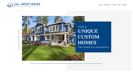 All About Homes: Custom web design and local SEO.
