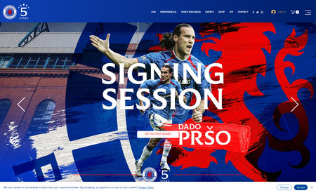 FiveStarsLtd: Official supplier of Rangers FC Legends events. We designed and built a site which is both eye-catching and functions well. Online Store, VIP Members Area, Blog and Custom Events Ticketing System. Social Media integration. 