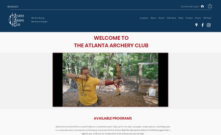 Atlanta Archery Club: This is a website for an archery club that offers a combination of courses, classes, and subscriptions for their programs. They also have a drop shipping store for their merch.