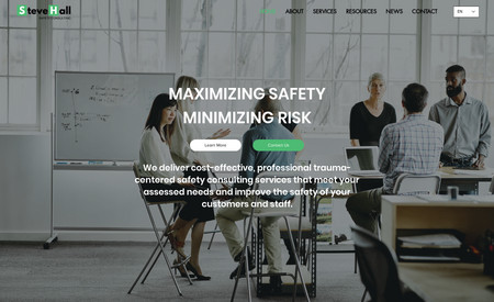 Steve Hall Safety Consulting: Création de site sur Editor X pour un cabinet de consulting en sécurité.