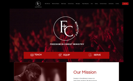 Freedom In Christ Mi: This event-heavy church website showcases the use of Wix events and PDF downloads. 