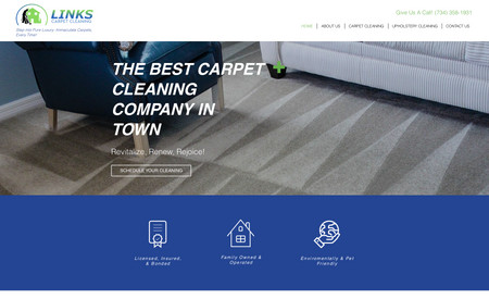 Links Carpet Cleaning: SEO friendly carpet cleaning website with SEO management and Google Ads.