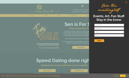 Sen Events: Site management, branding and logo design, site design, photography