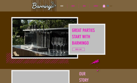Barmingo: Barmingo is a completely portable bar that was custom designed and crafted with the idea of enhancing any private event.  
Customers can book online & add glass hire to their event.