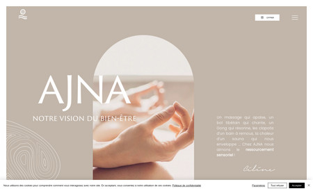 AJNA STUDIO: WIX STUDIO
Création de site vitrine avec réservation
Design & ergonomie du site. 
