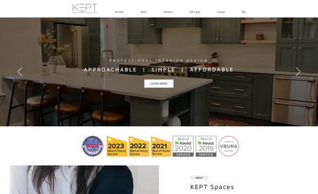 Kept Spaces: KEPT Spaces founder Chelsea, came to us with a challenge. Could we redesign her 8 page website within 24 hours? Challenge accepted, here is what we did:

Visually we...
- Unified button styles
- Updated the font styles throughout
- Made more elements full screen to give a more modern feel
- Made clear section breaks 
- Cleaned up the header and footer
- Re-worked the site structure for easier user navigation

Behind the scenes we...
- Polished the website completely for SEO improvements
- Improved the Mobile website 
- Updated all elements throughout the website to the most current version
