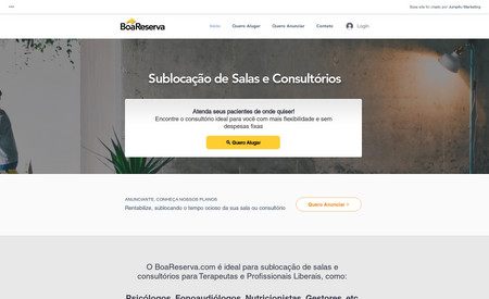 BoaReserva.com: Site tipo MVP para uma Startup de Sublocação de Salas, com recursos que visam a validação da ideia, enquanto fornecem uma excelente experiência ao usuário.