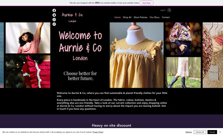 Aurnie & Co. London: Fixed store and updated existing site to improve the design.