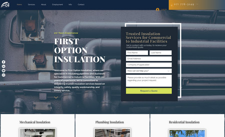 First Option Insulation: Designed a basic website and branding campaign for an insulation company in Florida. Performed keyword research, SEO optimizations, website and mobile optimizations, as well as site maintenance.