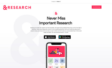 &amp;Research App Landing Page: The best apps need a landing page that can help them thrive in the app market. We’ll design one that complements your app.