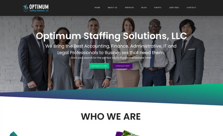 Optimum Staffing: The complete website designing and development was done by Top Five Designer team. 
Special page was made by then name" JOB " to show all the jobs available through embedding of i frame on the Jobs page. 