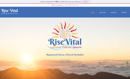 Rise Vital | Integrative Nursing Care: Wix Complete Makeover and Custom Logo Design for Florida-based Integrative Health Nurse and Herbalist.