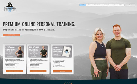 Ryan Howard Coaching: New classic design for an online personal training team.  Integrated with Trainerize.