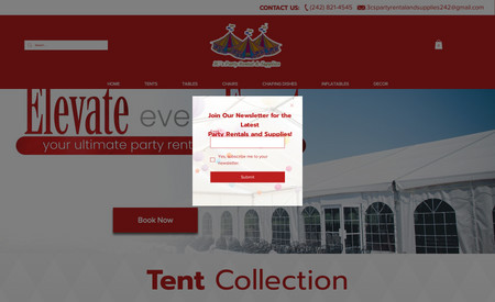 3C's Party Rental: Website Design for a party rental and supplies company.