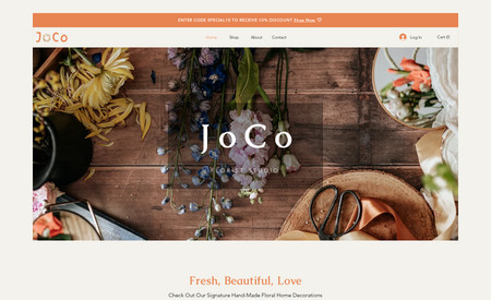 JoCo Florist Studio: Floral shop with logo design