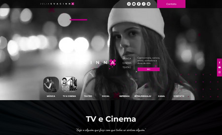 Julia Svacinna - Atriz: Website de portfolio desenvolvido para atriz Julia Svacinna.