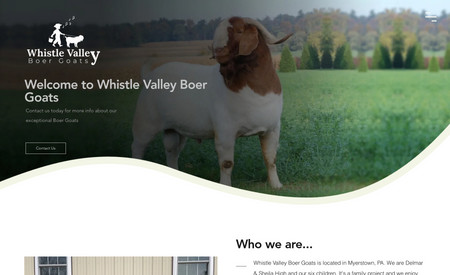 Whistle Valley : Website for a Local Family Goat Farm. This website is set up so that the owner can very easily upload new pictures and text with out a any training.