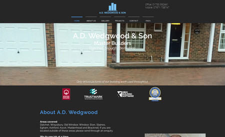 A.D. Wedgwood & Sons: Tony runs a fantastic building company in Datchet, we designed and built the website.