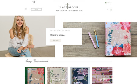 Sageologie: A custom built influencer/blog and coaching website with a robust affiliate marketing platform integrated with the blog. Branding guide, custom graphics, and training also provided for this minimal and feminine brand.