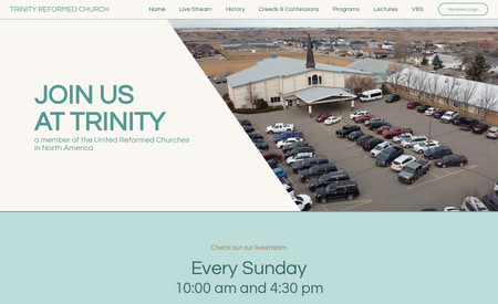 Trinity Church: A website we created for Trinity Reformed Church. We designed this site to be outreach focused and bring more people to the church.
