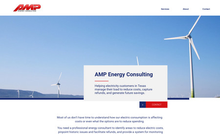 AMP EnergyConsulting: AMP Energy Consulting helps electricity customers in Texas manage their load to reduce costs, capture refunds, and generate future savings. The website project included the development of a strategic website strategy and website design services. The site features scroll effects, animations and a custom contact form.