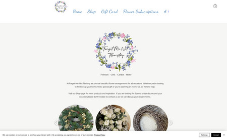 Forget Me Not Floristry: Improved Design. Customised Product Page and Custom Form for Enquiries
