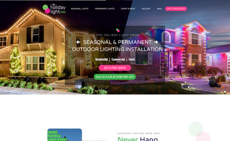 Holiday Light Pros: Holiday Light Pros (Bay Area) Full website creation, logo design, branding, custom graphics, Advance SEO