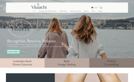 Vitalachi: This is an advanced website including both a booking system and ecommerce store functionalities for a Holistic Healer