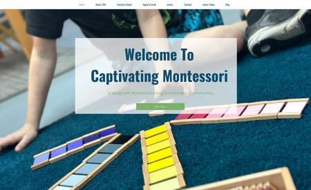 Captivating Montessori - School: We are excited to announce the launch of an exquisite 8-page website for Captivating Montessori, meticulously crafted by Kingdom Design. Our collaboration with Captivating Montessori has resulted in a comprehensive online platform that embodies the essence of Montessori education while seamlessly integrating various features to enhance user experience and drive engagement.

At Kingdom Design, we understand the importance of a website that not only showcases the unique offerings of a school but also provides a seamless experience for parents and visitors. That's why our team has implemented custom forms strategically throughout the site, allowing parents to easily inquire about admissions, schedule tours, or request more information. These forms are designed to gather essential information efficiently, ensuring a smooth and hassle-free user experience.

To further captivate visitors and bring the website to life, our designers have incorporated custom animations that add an extra layer of interactivity and visual interest. These animations not only engage visitors but also guide them through the site in an intuitive and engaging manner, enhancing overall user satisfaction.

In addition to providing a captivating user experience, we've prioritized search engine optimization (SEO) to ensure that Captivating Montessori's website ranks well on search engine results pages. By incorporating relevant keywords, meta tags, and other SEO best practices, we're helping the website attract organic traffic and reach a wider audience.

Moreover, we've seamlessly integrated payment options into the website, allowing parents to complete transactions securely and conveniently. Whether it's paying tuition fees, purchasing uniforms, or making donations, parents can navigate the payment process with ease, empowering Captivating Montessori to manage finances efficiently.

As part of our comprehensive service package, we've also incorporated additional pages to enhance functionality and engagement. These include an Event page to showcase upcoming events and activities, an Application page for easy online admissions, and a Blog page to share valuable insights and updates with parents and the community.

Furthermore, we've curated a collection of stock images that complement Captivating Montessori's brand identity and messaging, adding vibrancy and authenticity to the website.

In summary, the new website for Captivating Montessori represents a significant milestone in our partnership, showcasing our commitment to delivering exceptional results. We are proud to have played a role in bringing their vision to life online and look forward to continuing our collaboration in fostering a nurturing and enriching environment for children and families.