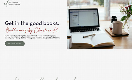 Charlene K. Bookkeeping: Logo design, brand guideline, copywriting & website design