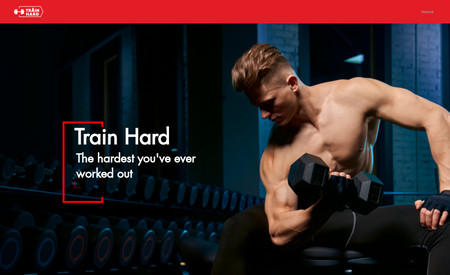 Train Hard Gym: An example of a gym website, built for mobile and able to share your businesses' offerings to attract new customers.