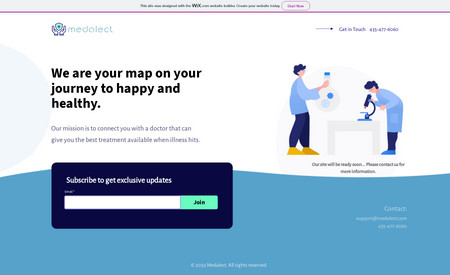 Medalect: Classic Website with Map and Physician Database.