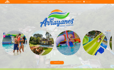 Los Arrayanes: Sistema de reserva online, rediseño de marca y mapa de ubicación del parque acuático.