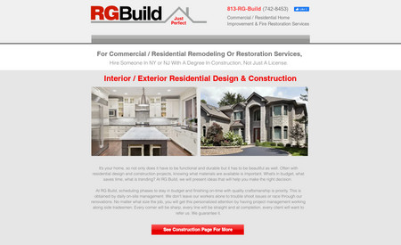 RG Build: A straight forward style site always works great for phones. And 85% of people look at websites on their phones. This website was only one project created for this client. But it was the most important one because folded brochures, social media ads, print ads and even a 48 foot billboard was created from it. Not a lot of website designers handle print work, but I do. I can keep all of your promotional material looking consistent because I'm an Ad Man, not just a graphic designer or web guy.