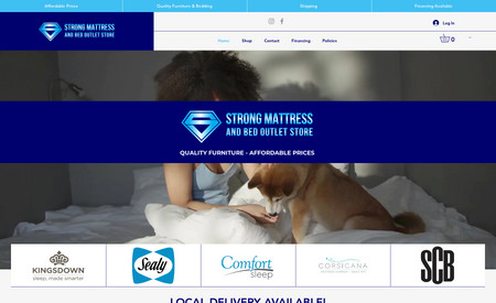 Strongmattress1: Mattresses are not boring! A little video here, a little text motion there, and you have a store that captures attention! 