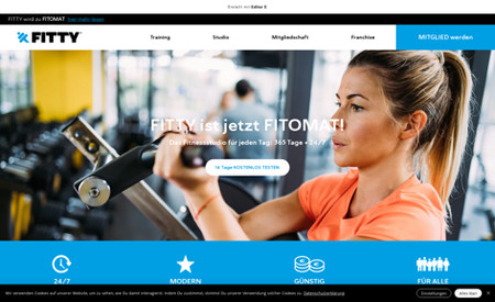 FITTY | Smart Gym: Für die Fitness-Kette FITTY aus Deutschland haben wir eine voll responsive Website auf Editor X erstellt, basierend auf dem bereits bestehenden Brand Design .