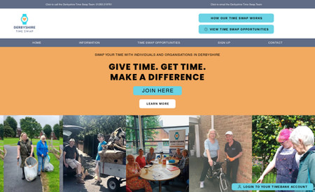 Derbyshire Time Swap: Built a site for a local non-profit which includes an opportunities database. 