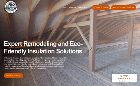 Seacoast Renovation and Insulation : built the site in half a week with content and logo creation 