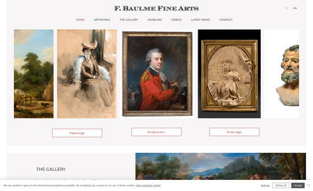 F. Baulme Fine Arts: Design de site multilingue, gestion du contenu par base de données.