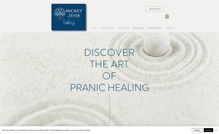MickeyZeiseHealing: Custom Branding, Logo Design, Custom Website Design for Energy Healer. 