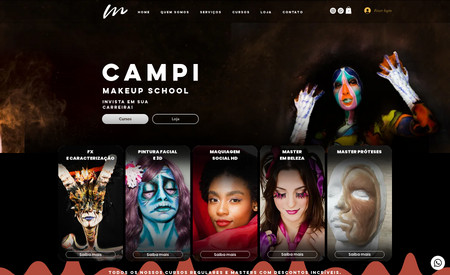 Campi Makeup School: Site institucional para escola de maquiagem