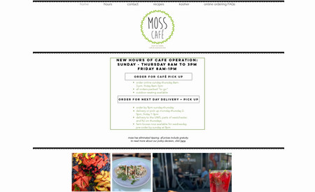 MOSS CAFE: moss is a café committed to community, sustainability, quality and creativity. our approach to food is simple: use the best local ingredients and let that speak for itself.