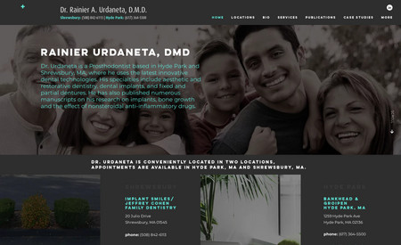 Rainier Urdaneta DMD: Web site for a Boston-based prosthodontist/researcher, featuring publications, case studies, bio, and practice information. The site provides information for patients and referring dentists.