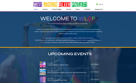  WLQP: Really nice colours to work with and a great project to support! We did a full cleanup and added a content management system to promote external events. 

We also included our Google package made up of SEO Optimisation, Google Analytics Property Creation and Google My Business Property Creation amongst others.