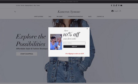 Kameron Symone: Redesign eCommerce site