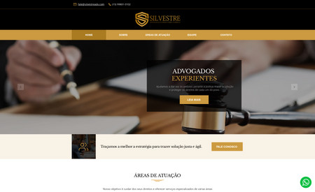 Silvestre - Adv.: Criação do layout do site e implementação.