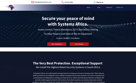 Systems Africa: Redesign Wix Site to improve user flow, aesthetics and lead-generation. Conversion focused design implementation and SEO optimised content creation.