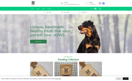 Kews Organic Pet Treats: A complete redesign of the website with enhanced UX and UI for better reach and experience for end customers and for better marketability.